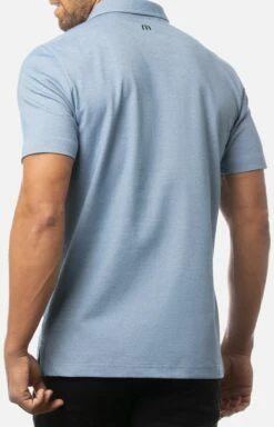 TravisMathew Men's Year After Year Golf Polo For Men Heather Copen Blue -TravisMathew Sales Store unnamed file 1037