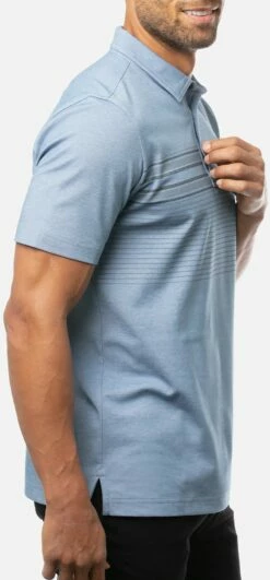 TravisMathew Men's Year After Year Golf Polo For Men Heather Copen Blue -TravisMathew Sales Store unnamed file 1038