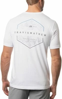 TravisMathew Men's Fire Starter Short Sleeve Golf T-Shirt For Men White -TravisMathew Sales Store unnamed file 1046