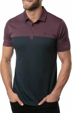 TravisMathew Men's Away We Go Golf Polo For Men Heather Mauve