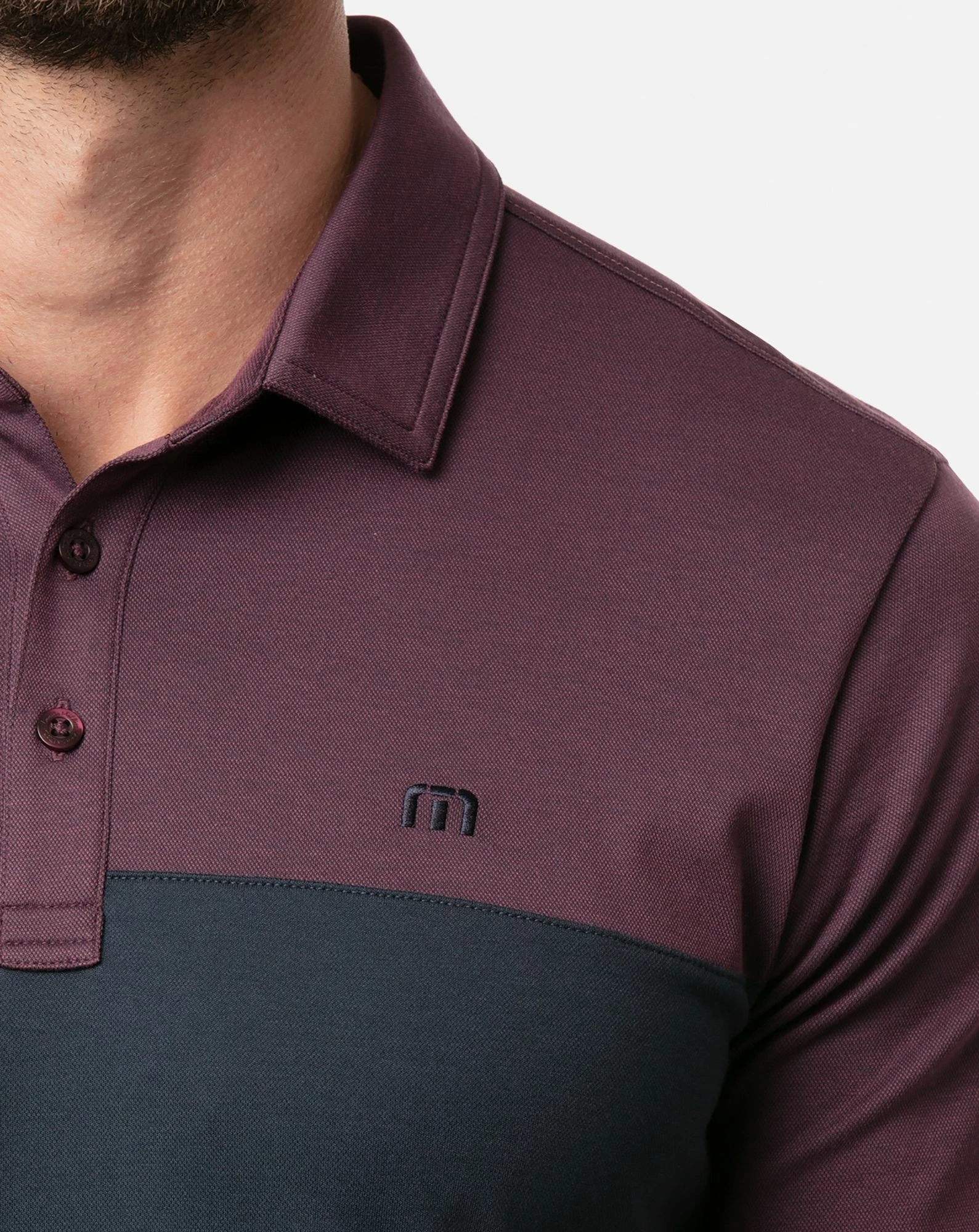 TravisMathew Men's Away We Go Golf Polo For Men Heather Mauve 6 TravisMathew Men's Away We Go Golf Polo For Men Heather Mauve - Image 4