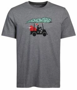 TravisMathew Men's Naughty Or Nice Short Sleeve Golf T-Shirt For Men Heather Grey
