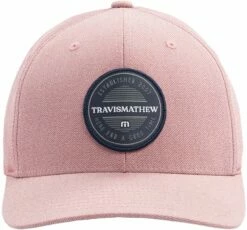 TravisMathew Men's Ten To Two Flexback Golf Hat For Men Heather Ruby Wine