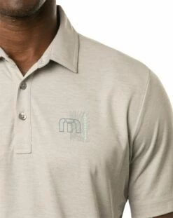 TravisMathew Men's Yeah Bay Bay Golf Polo For Men Heather Light Grey -TravisMathew Sales Store unnamed file 1086