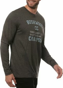 TravisMathew Men's Not Into It Long Sleeve Golf T-Shirt For Men Heather Grey -TravisMathew Sales Store unnamed file 1122