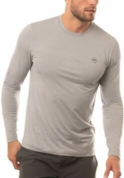 TravisMathew Men's Slow Motion Long Sleeve Golf T-Shirt For Men Heather Sleet