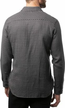 TravisMathew Men's Touch And Go Button-Up Flannel Golf Shirt For Men Black -TravisMathew Sales Store unnamed file 1186