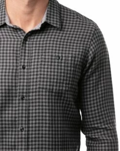 TravisMathew Men's Touch And Go Button-Up Flannel Golf Shirt For Men Black -TravisMathew Sales Store unnamed file 1187