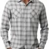 TravisMathew Men's Day And Night Button-Up Flannel Golf Shirt For Men Heather Sleet -TravisMathew Sales Store unnamed file 1188