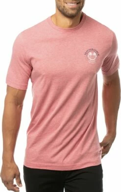 TravisMathew Play Date T-Shirt For Men Heather Garnet Rose