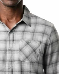 TravisMathew Men's Day And Night Button-Up Flannel Golf Shirt For Men Heather Sleet 8 TravisMathew Men's Day And Night Button-Up Flannel Golf Shirt For Men Heather Sleet -TravisMathew Sales Store unnamed file 1191