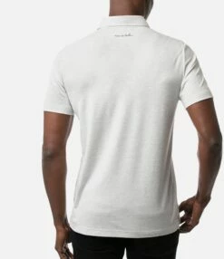 TravisMathew Men's Timmy Golf Polo For Men Heather White -TravisMathew Sales Store unnamed file 134