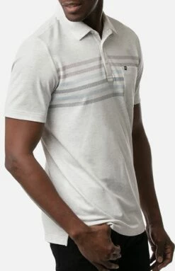 TravisMathew Men's Timmy Golf Polo For Men Heather White -TravisMathew Sales Store unnamed file 135