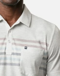 TravisMathew Men's Timmy Golf Polo For Men Heather White -TravisMathew Sales Store unnamed file 136