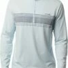TravisMathew Men's Wet Blanket 1/4 Zip Golf Jacket For Men Heather Airy Blue