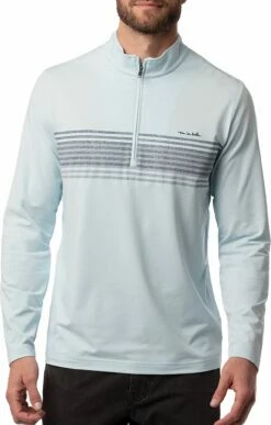 TravisMathew Men's Wet Blanket 1/4 Zip Golf Jacket For Men Heather Airy Blue