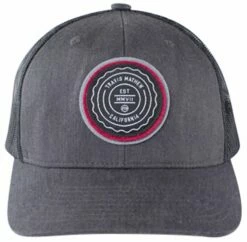 TravisMathew Men's The Patch Golf Hat For Men Heather Grey Pinstripe