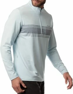 TravisMathew Men's Wet Blanket 1/4 Zip Golf Jacket For Men Heather Airy Blue -TravisMathew Sales Store unnamed file 17