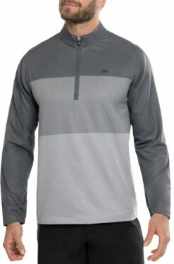 TravisMathew Men's Moon Struck 1/4 Zip Golf Pullover For Men Heather Sleet