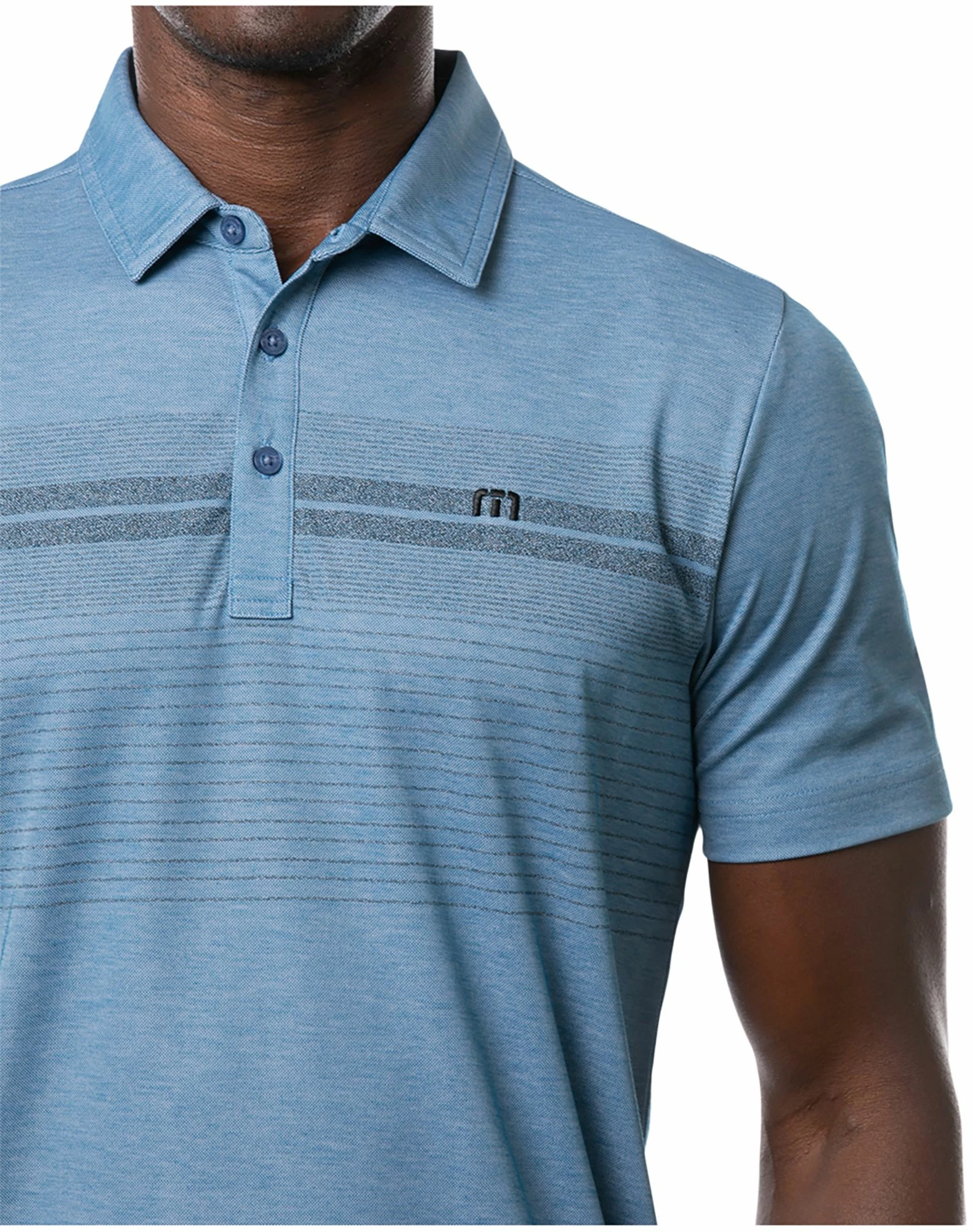 TravisMathew Men's Unprecedented Golf Polo For Men Heather Blue Sapphir 6 TravisMathew Men's Unprecedented Golf Polo For Men Heather Blue Sapphir - Image 4