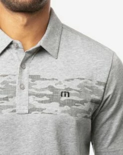 TravisMathew Men's Park It Polo For Men Heather Light Grey -TravisMathew Sales Store unnamed file 265