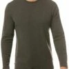 TravisMathew Men's Cloud Waffle Crew Long Sleeve Golf T-Shirt For Men Charcoal
