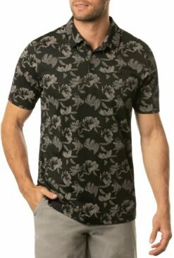 TravisMathew Men's Howling Golf Polo For Men Black