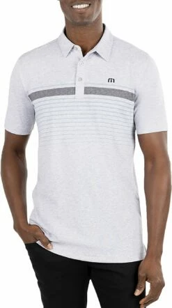 TravisMathew Men's Wildwood Golf Polo For Men Heather Light Grey