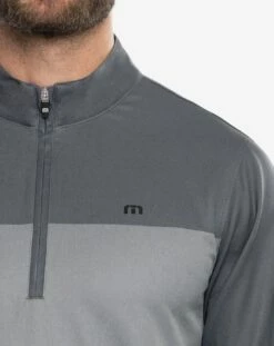TravisMathew Men's Moon Struck 1/4 Zip Golf Pullover For Men Heather Sleet -TravisMathew Sales Store unnamed file 3