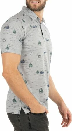 TravisMathew Men's Outfresh Golf Polo For Men Heather Medium Grey -TravisMathew Sales Store unnamed file 307