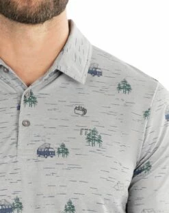 TravisMathew Men's Outfresh Golf Polo For Men Heather Medium Grey -TravisMathew Sales Store unnamed file 308