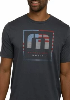TravisMathew Men's Draw It Out Golf T-Shirt For Men Blue Nights