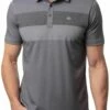 TravisMathew Men's Nearly There Golf Polo For Men Heather Grey Pinstripe -TravisMathew Sales Store unnamed file 324