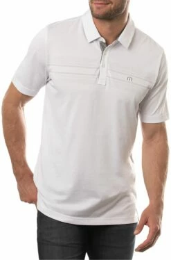 TravisMathew Men's Crow Golf Polo For Men White