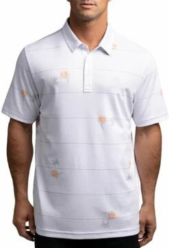TravisMathew Men's Panther Golf Polo For Men White