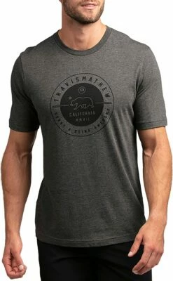 TravisMathew Men's Half Dome T-Shirt For Men Heather Grey