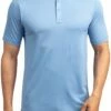 TravisMathew Men's Upgrade Golf Polo For Men Heather Brilliant Blue
