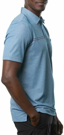 TravisMathew Men's Max Bet Golf Polo For Men Heather Blue Sapphir -TravisMathew Sales Store unnamed file 436