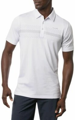 TravisMathew Men's Burn Card Golf Polo For Men White
