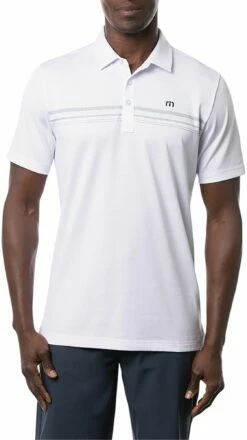 TravisMathew Men's Get Nauti Golf Polo For Men White