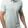 TravisMathew Men's Man The Grill Golf Polo For Men Heather Airy Blue