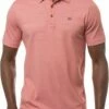 TravisMathew Men's Seas The Day Golf Polo For Men Heather Garnet Rose