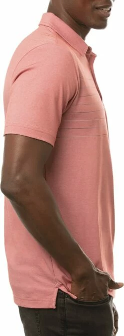 TravisMathew Men's Seas The Day Golf Polo For Men Heather Garnet Rose -TravisMathew Sales Store unnamed file 527