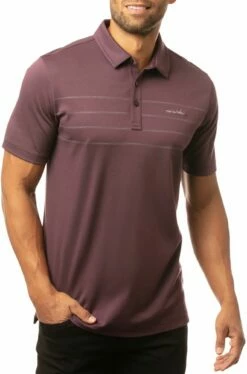 TravisMathew Men's Hangover Cure Golf Polo For Men Heather Mauve
