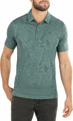 TravisMathew Men's Hidden Falls Golf Polo For Men Silver Pine