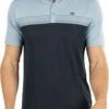 TravisMathew Men's Chock A Block Golf Polo For Men Faded Denim