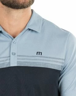 TravisMathew Men's Chock A Block Golf Polo For Men Faded Denim -TravisMathew Sales Store unnamed file 578