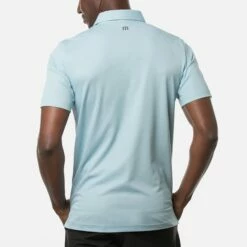 TravisMathew Men's Even Money Golf Polo For Men Heather Delphinium -TravisMathew Sales Store unnamed file 634