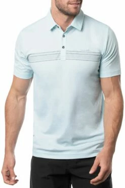 TravisMathew Men's Hole Card Golf Polo For Men Heather Petit Four