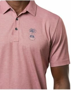TravisMathew Men's Long Weekend Golf Polo For Men Heather Ruby Wine -TravisMathew Sales Store unnamed file 656